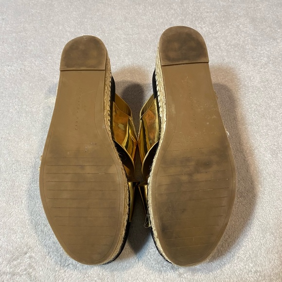 Zara Trafaluc  Women’s‎ Wedge Gold Black Size Eur 39 Us 8.5/9 - Picture 5 of 6